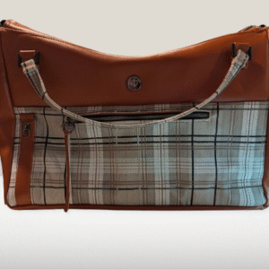 The Molly - Brown Plaid Laptop Travel Tote Bag