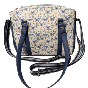 Rowena Handbag Navy Butterfly