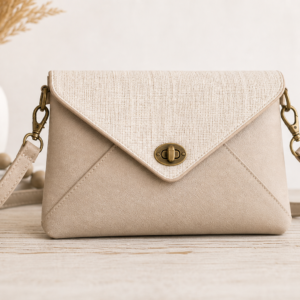 custom envelope purse neutral beige crossbody handbag