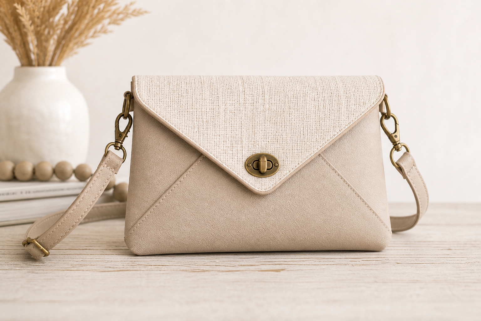 custom envelope purse neutral beige crossbody handbag