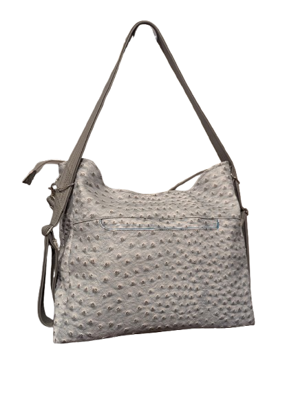 gray convertible crossbody bag back view
