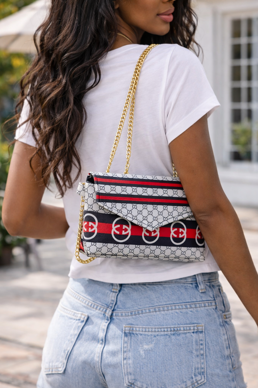 custom envelope purse printed crossbody handbag example