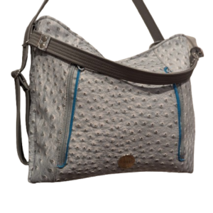 Grey and Peacock Scottie Convertible Bag