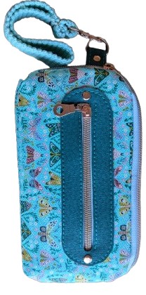 custom zip around wallet back zipper pocket detail