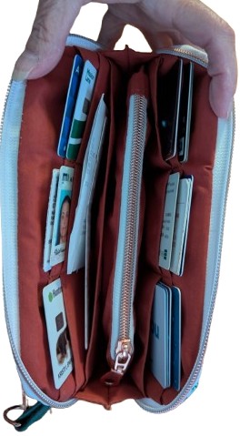custom zip around wallet interior card slots zipper compartment
