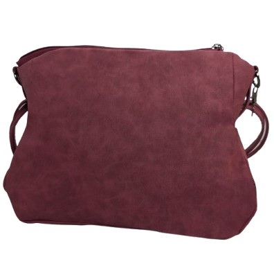 faux suede crossbody handbag back view smooth design