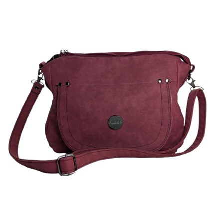 faux suede crossbody handbag front view soft shoulder purse