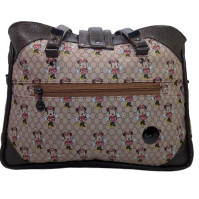 printed crossbody handbag back view zipper pocket storage