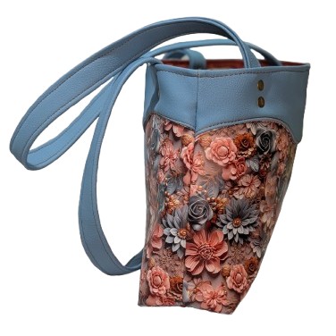 ei_1775946033344-removebg-preview~2 Floral Faux Leather Shoulder Bag – Blue & Blush Structured Handbag | Everyday Tote - Image 3