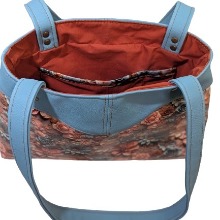 ei_1775946490218-removebg-preview~2 Floral Faux Leather Shoulder Bag – Blue & Blush Structured Handbag | Everyday Tote - Image 6