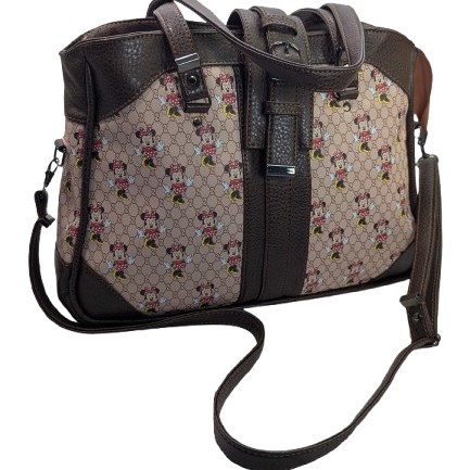 custom crossbody handbag example printed fabric faux leather purse